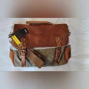 Ecosusi Vintage Canvas Leather 14" Laptop/Messenger Bag